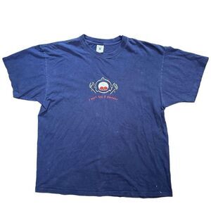 Vintage Embroidered Crying Baby “I can’t take it anymore!” Tshirt Blue Mens Size